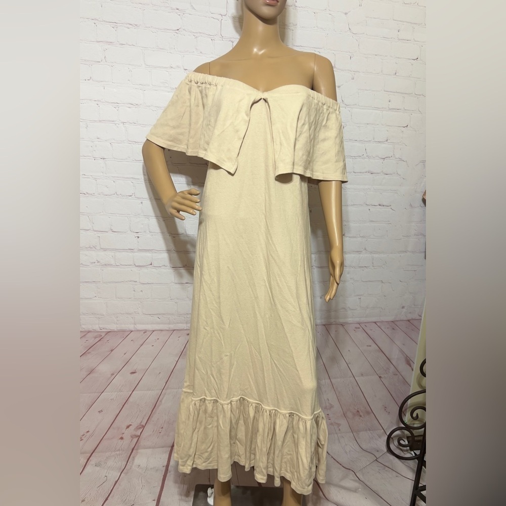 FREE PEOPLE “Lynne Midi” 100% cotton off shoulder women’s  dress Small NWT - Picture 3 of 16